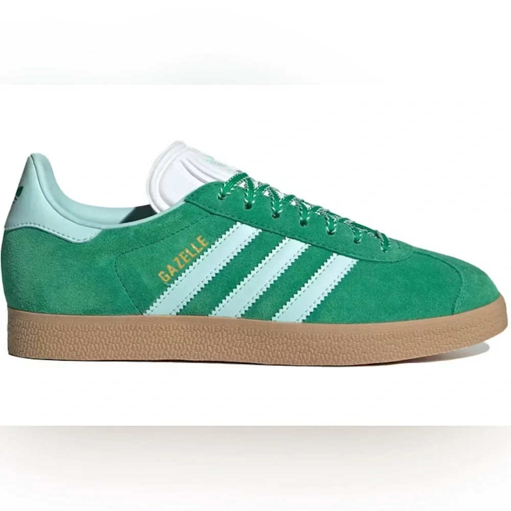Adidas Gazelle Sneaker Women's Size: 7.5 Green & Flash Aqua & Gold - Picture 9 of 9
